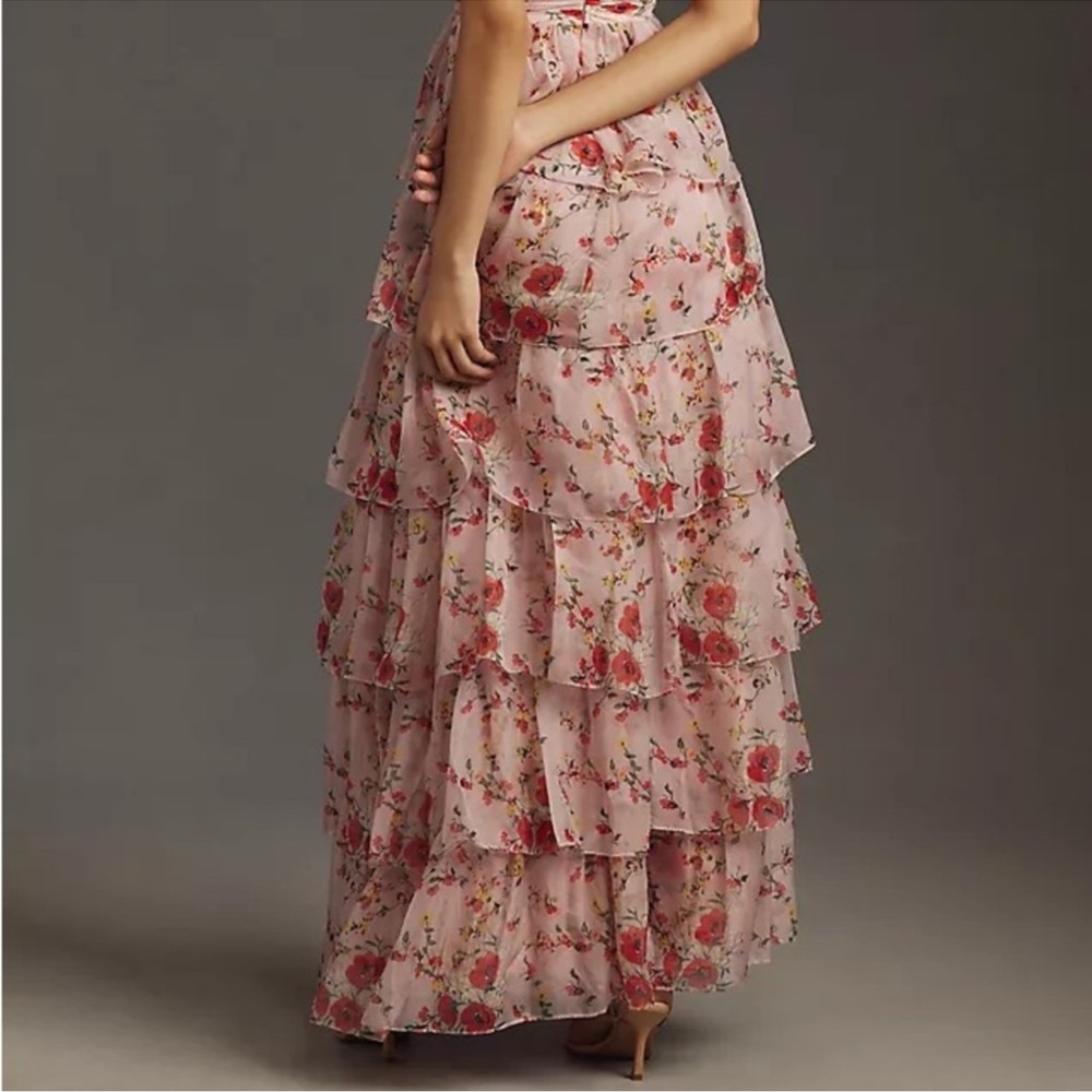 Mac Duggal Blush Pink Pleated Satin Halter Neck Pleated Maxi Gown Size 14 Formal - Picture 9 of 12